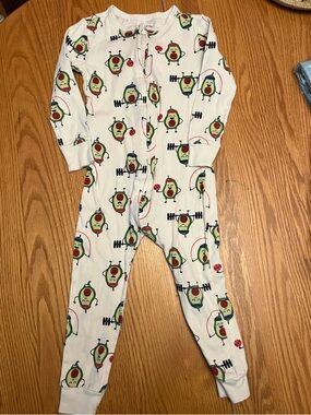 Toddler 3T Long Sleeve One-Piece Pajamas in Fitness Avocado Print Old Navy